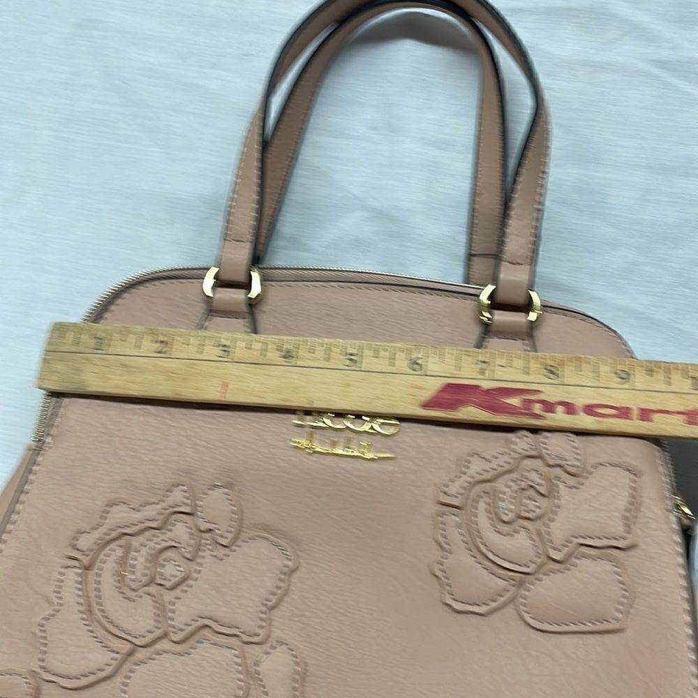 Nicole Miller Handbag Tote Embossed Floral Pattern - Picture 10 of 12